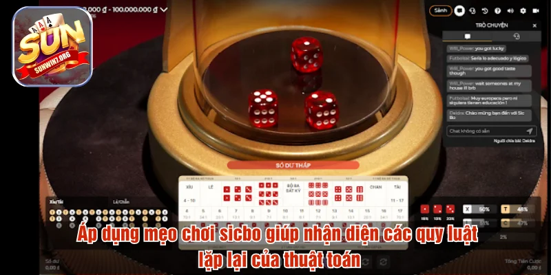 Áp dụng mẹo chơi sicbo giúp nhận diện các quy luật lặp lại của thuật toán